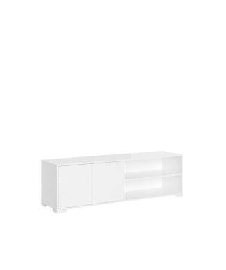Lumina Gloss White Sideboard/TV Stand/High Sideboard - 2-door TV stand with open compartment 150x40x40 cm Lumina Gloss White