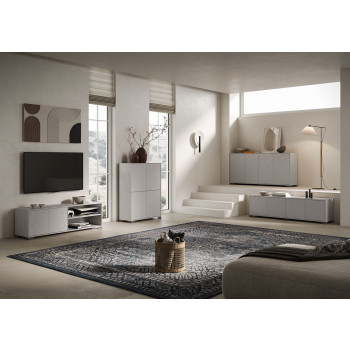 Lumina Gloss White Sideboard/TV Stand/High Sideboard - 4-Door TV Stand 172x40x48 cm Lumina Gloss White