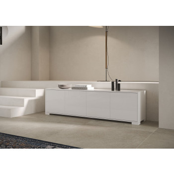 Lumina Gloss White Sideboard/TV Stand/High Sideboard - 4-Door TV Stand 172x40x48 cm Lumina Gloss White