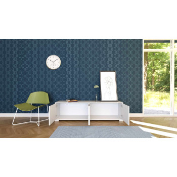 Lumina Gloss White Sideboard/TV Stand/High Sideboard - 4-Door TV Stand 172x40x48 cm Lumina Gloss White