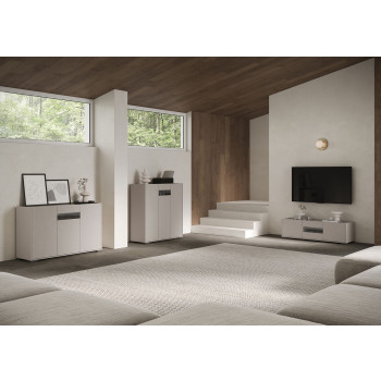 Sideboard / TV Stand / High Sideboard Riflesso White Gloss - 3-door sideboard 130x40x81 cm Riflesso white glossy