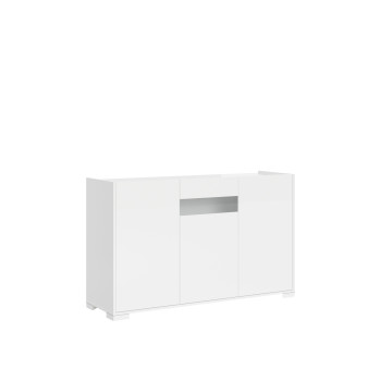 Sideboard / TV Stand / High Sideboard Riflesso White Gloss - 3-door sideboard 130x40x81 cm Riflesso white glossy