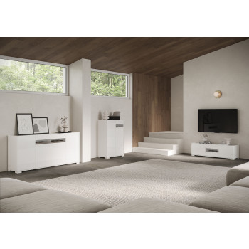 Sideboard / TV Stand / High Sideboard Riflesso White Gloss - 4-door sideboard 172x40x81 cm Riflesso white glossy