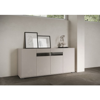 Sideboard / TV Stand / High Sideboard Riflesso White Gloss - 4-door sideboard 172x40x81 cm Riflesso white glossy