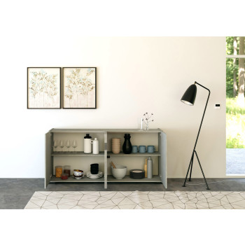 Sideboard / TV Stand / High Sideboard Riflesso White Gloss - 4-door sideboard 172x40x81 cm Riflesso white glossy
