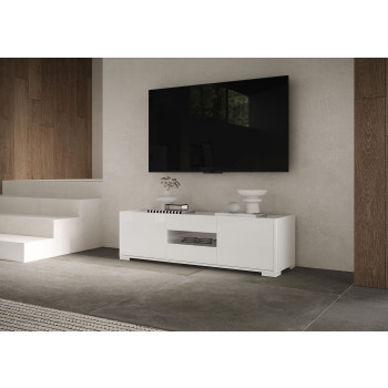 Sideboard / TV Stand / High Sideboard Riflesso White Gloss - 3-door TV stand 130x40x40 cm Riflesso white glossy
