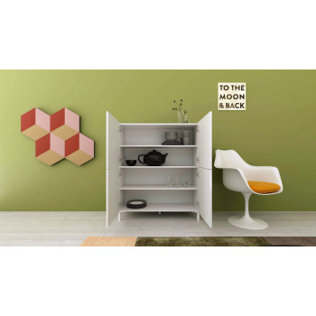 Solaria Gloss White Sideboard/TV Stand/High Sideboard - Solaria Gloss White 4-Door High Sideboard 90x35x110 cm