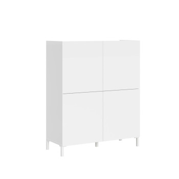 Solaria Gloss White Sideboard/TV Stand/High Sideboard - Solaria Gloss White 4-Door High Sideboard 90x35x110 cm