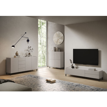 Solaria Gloss White Sideboard/TV Stand/High Sideboard - Solaria Gloss White 4-Door High Sideboard 90x35x110 cm