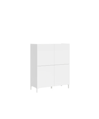 Solaria Gloss White Sideboard/TV Stand/High Sideboard - Solaria Gloss White 4-Door High Sideboard 90x35x110 cm