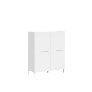 Solaria Gloss White Sideboard/TV Stand/High Sideboard - Solaria Gloss White 4-Door High Sideboard 90x35x110 cm