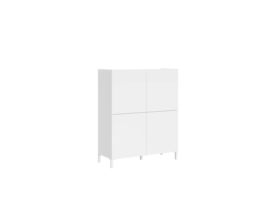 Solaria Gloss White Sideboard/TV Stand/High Sideboard - Solaria Gloss White 4-Door High Sideboard 90x35x110 cm