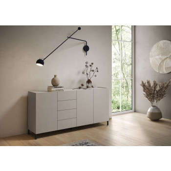 Solaria Gloss White Sideboard/TV Stand/High Sideboard - 3-Door Sideboard 130x40x84 cm Solaria Gloss White