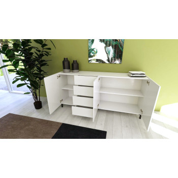 Solaria Gloss White Sideboard/TV Stand/High Sideboard - 3-door/4-drawer sideboard 174x40x84 cm Solaria Gloss White
