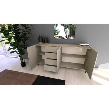 Solaria Gloss White Sideboard/TV Stand/High Sideboard - 3-door/4-drawer sideboard 174x40x84 cm Solaria Gloss White