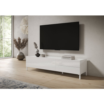 Solaria Gloss White Sideboard/TV Stand/High Sideboard - 1-Door/2-Drawer TV Stand 160x42x40 cm Solaria Gloss White