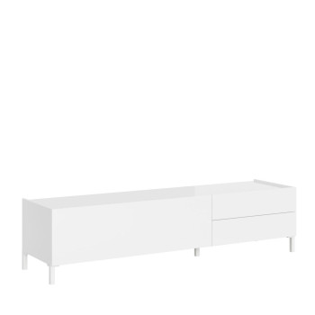 Solaria Gloss White Sideboard/TV Stand/High Sideboard - 1-Door/2-Drawer TV Stand 160x42x40 cm Solaria Gloss White