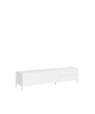 Solaria Gloss White Sideboard/TV Stand/High Sideboard - 1-Door/2-Drawer TV Stand 160x42x40 cm Solaria Gloss White