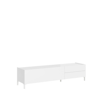 Solaria Gloss White Sideboard/TV Stand/High Sideboard - 1-Door/2-Drawer TV Stand 160x42x40 cm Solaria Gloss White