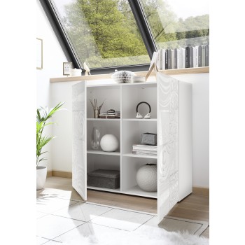 MIRO 2-door cabinet 121x111x43 cm white color