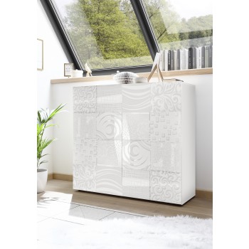 MIRO 2-door cabinet 121x111x43 cm white color