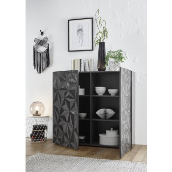 2-door PRISMA cabinet, black color