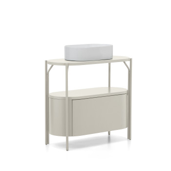 Arely bathroom cabinet with steel structure and lacquered MDF