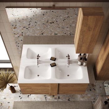 JUPITER bathroom cabinet with double basin and 2 or 3 drawers 