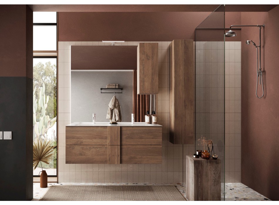 JUPITER bathroom cabinet with double basin and 2 or 3 drawers 
