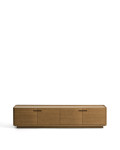 Arelida TV stand in oak veneer and solid wood with light brown finish 200 x 44 cm FSC Mix Credit