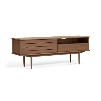 Carolin TV cabinet with 1 door and 1 drawer, walnut veneer, 180 x 63.5 cm