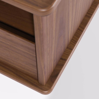 Carolin TV cabinet with 1 door and 1 drawer, walnut veneer, 180 x 63.5 cm