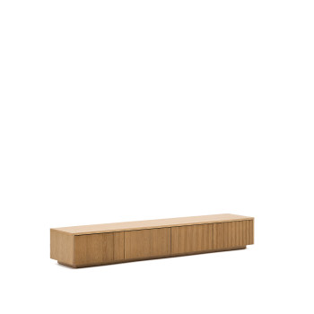 Helvine 4-drawer oak veneer TV cabinet 200 x 30 cm FSC 100%