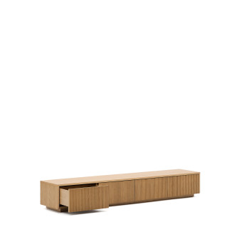Helvine 4-drawer oak veneer TV cabinet 200 x 30 cm FSC 100%