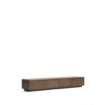 Helvine 4-drawer TV cabinet in ash veneer with walnut finish 200 x 30 cm FSC 100%