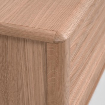 Lenon 2-door TV cabinet in solid wood and oak veneer 200 x 57 cm FSC MIX Credit