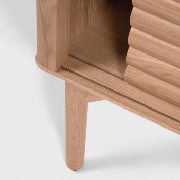 Lenon 2-door TV cabinet in solid wood and oak veneer 200 x 57 cm FSC MIX Credit