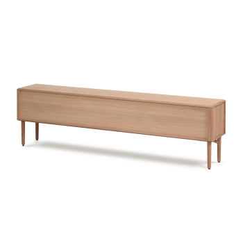 Lenon 2-door TV cabinet in solid wood and oak veneer 200 x 57 cm FSC MIX Credit