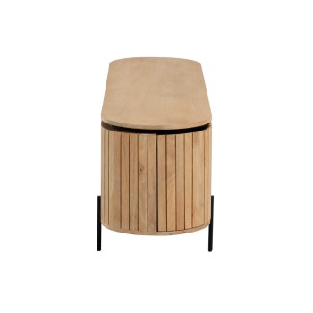 Licia 2-door TV cabinet in 6 cm solid mango wood