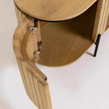 Licia 2-door TV cabinet in 6 cm solid mango wood