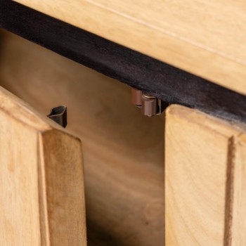 Licia 2-door TV cabinet in 6 cm solid mango wood