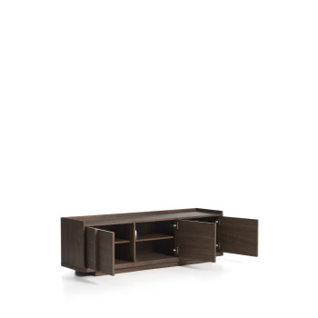 Onix TV cabinet in walnut veneer with dark finish 150 x 47 cm FSC Mix Credit