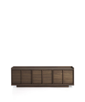 Onix TV cabinet in walnut veneer with dark finish 150 x 47 cm FSC Mix Credit