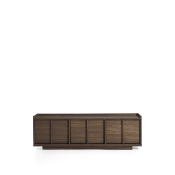 Onix TV cabinet in walnut veneer with dark finish 150 x 47 cm FSC Mix Credit