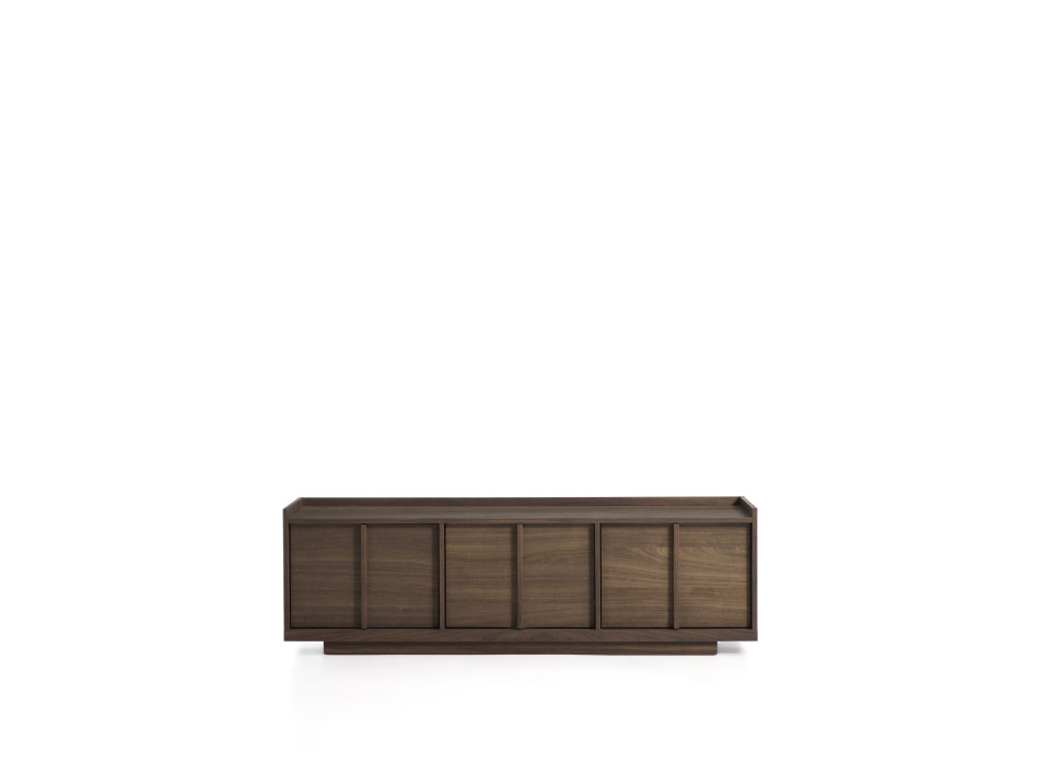 Onix TV cabinet in walnut veneer with dark finish 150 x 47 cm FSC Mix Credit