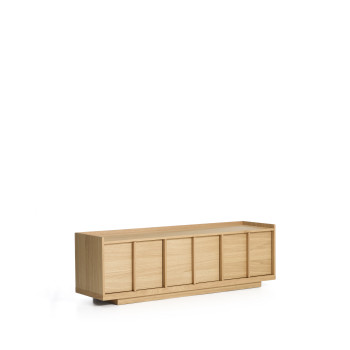Onix TV stand in oak veneer with natural tone finish 150 x 47 cm FSC Mix Credit