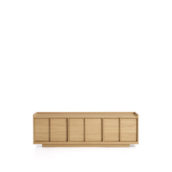 Onix TV stand in oak veneer with natural tone finish 150 x 47 cm FSC Mix Credit