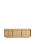Onix TV stand in oak veneer with natural tone finish 150 x 47 cm FSC Mix Credit