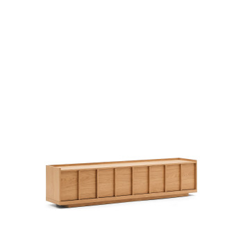 Onix TV stand in oak veneer with natural tone finish 200 x 45 cm FSC Mix Credit