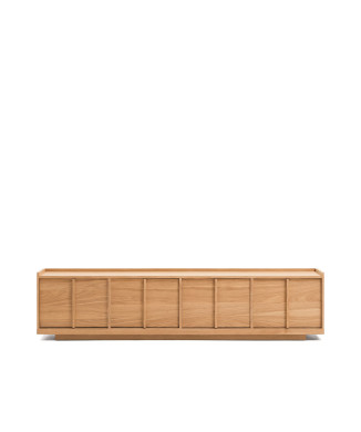Onix TV stand in oak veneer with natural tone finish 200 x 45 cm FSC Mix Credit
